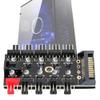 PC Chassis Fan Hub, 4pin CPU Cooling Computer Tempreture Regulator Splitter with PWM Cable for Extended Motherboard Interface(SATA Interface) view 3