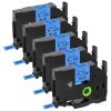 Cruxer 5 Pack Replacement for P-Touch TZe-521 TZ-521 Label Tape Black Text on Blue Laminated 9mm 0.35" Compatible with Ptouch PT-D200 PT-D210 PT-D400 PT-D450 PT-D600 PT-H100 PT-1230PC Label Maker view 1