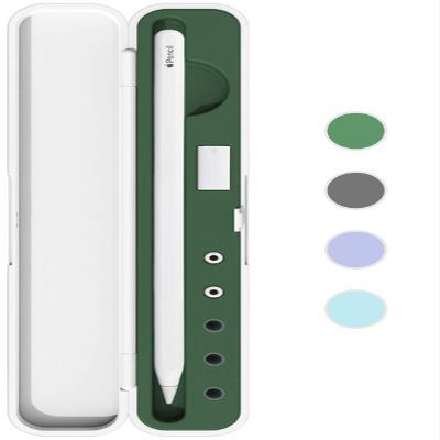 Carrying Case for Apple Pencil 2nd Gen and 1st Generation - Storage Box with Lid for Apple Pencil - Pen Protective Case for iPad Pencil - Holder Accessories - Shock-Absorption (Olive Green)