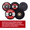 3M Scotch-Brite Clean and Strip XT Pro Disc, XO-DC, SiC Extra Coarse, 6 in x 1/2 in, Pack of 15, Silicon Carbide Cuts Aggressively and Leaves a Fine Finish, Resists Loading, Purple view 3