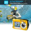 S & P Safe and Perfect Underwater Camera, Waterproof Camera Full HD 2.7K 48MP Waterproof Camera Digital with Dual Screen, 16X Digital Zoom and Self-Timer Yellow view 2