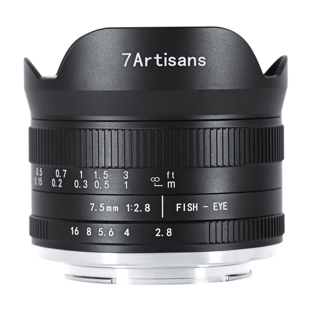 7artisans 7.5mm f2.8 Mark II Fisheye Lens Wide Angle Manual Focus Fixed for Sony E-Mount Mirrorless Camera A6300 A6400 A6500 NEX-3 NEX-3N NEX-5T NEX-5R NEX-6 NEX-7