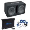Kicker 48DCWR122 COMPR12 Dual 12" 2000W Subwoofers Bundle with Rockville dB14 4000 Watt Peak/1000w CEA RMS Mono 2 Ohm Amplifier Car Audio Amp & Rockville RWK41 Installation Wire Kit (3 Items) view 1