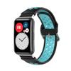 BabyValley Band Compatible with Huawei Watch Fit Silicone Two-color Wristband with Tools, Waterproof Bracelet Replacement Sport Strap for Watch Fit Smartwatch (Black+Teal) view 1