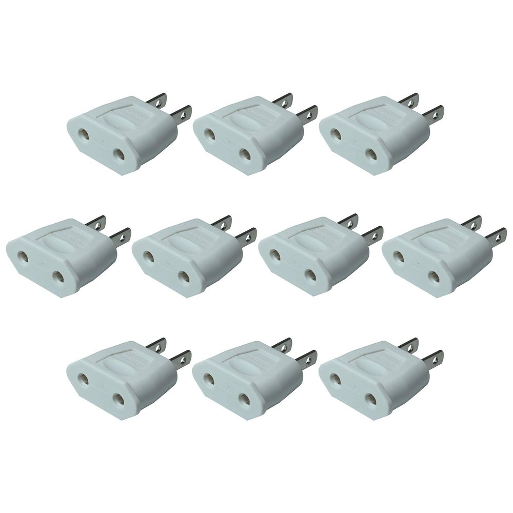 10pcs/lot Top EU Euro Europe to US American USA Power AC Wall Plug Converter Travel Adapter Home Use Adaptor Electrical Socke(White)