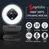 Angetube Streaming Webcam with Light - HD 1080P Autofocus Computer Camera with Microphone USB Camera with Digital Zoom for PC|Desktop|Laptop|Gaming|Video Calling view 3