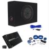 Kicker 48CWRT122 2000W 12" Slim Subwoofer Bundle with Rockville Krypton-M1 2000w Peak/500w RMS Mono 1 Ohm Car Amplifier Amp+Remote & Rockville RSTS12 Sealed Enclosure Box & Installation Kit (5 Items) view 1