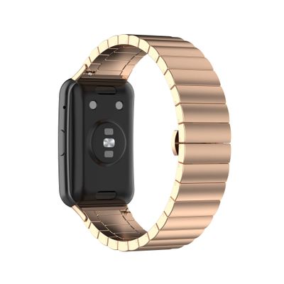 BabyValley Band Compatible with Huawei Watch Fit Band Stainless Steel Strap Metal Bracelet with Tools Wristband Replacement Bands for Watch Fit (Rose Gold)