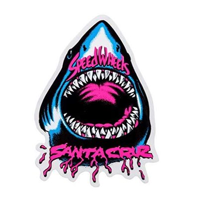 Set of 2-3INCH Sticker -Santa Cruz Speed Wheels Shark Skateboard Sticke