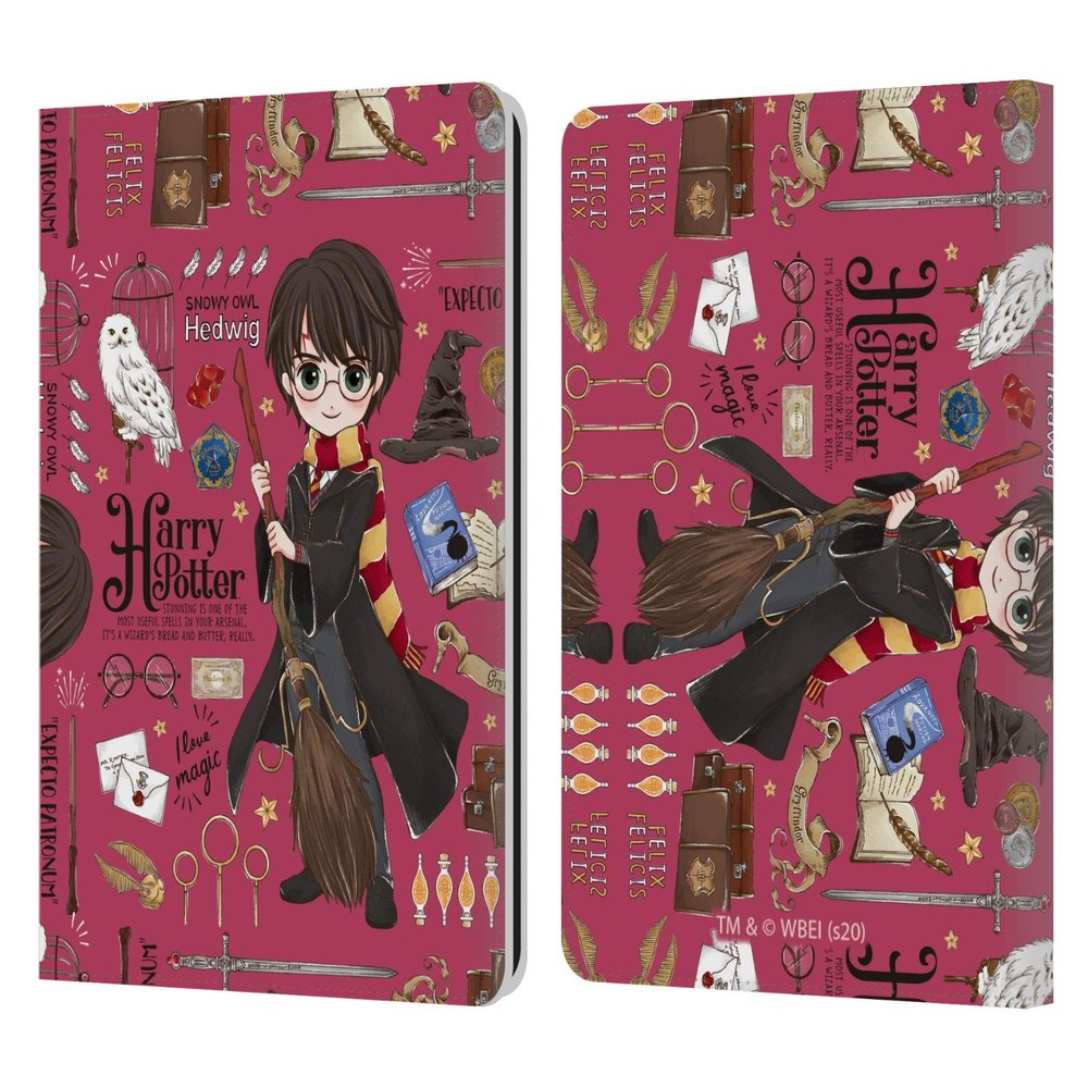 Head Case Designs Officially Licensed Harry Potter Harry Pattern Deathly Hallows XXXVII Leather Wallet Case Compatible with Kindle Paperwhite 1/2 / 3