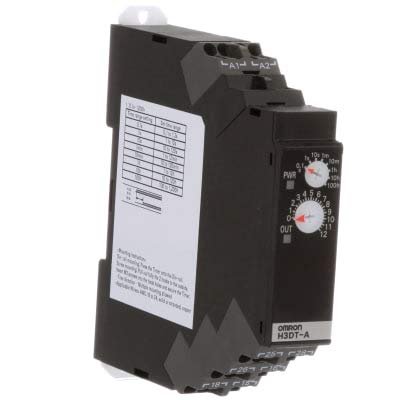 H3DTA2ACDC24240 Time Delay Relay, DPDT (2 Form C), On-Delay, Control: 24-240VAC 24-240VDC, DIN Rail, H3DT-A2 AC/DC24-240