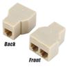 Wideskall 2-Pack 2 Way RJ-11 Telephone Jack 4 Conductor 6P4C Splitter Adapter (Beige) view 2