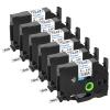 Cruxer 6 Pack Replacement for P-Touch TZe-S121 TZ-S121 9mm 0.35" Black on Clear Extra Strong Adhesive Laminated Label Tape Compatible with Ptouch PT-D200 D210 D400 D450 D600 H100 1230PC Label Maker view 1