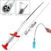 Drain Snake, Drain Clog Remover - Gutter Cleaning Tools Drain Cleaner for Toilet Sewer Shower Kitchen Bathroom Tub Clogged Drains Opener Cleaning Tool, Flexible Grabber Claw Pick Up Reacher (63 inch) view 2