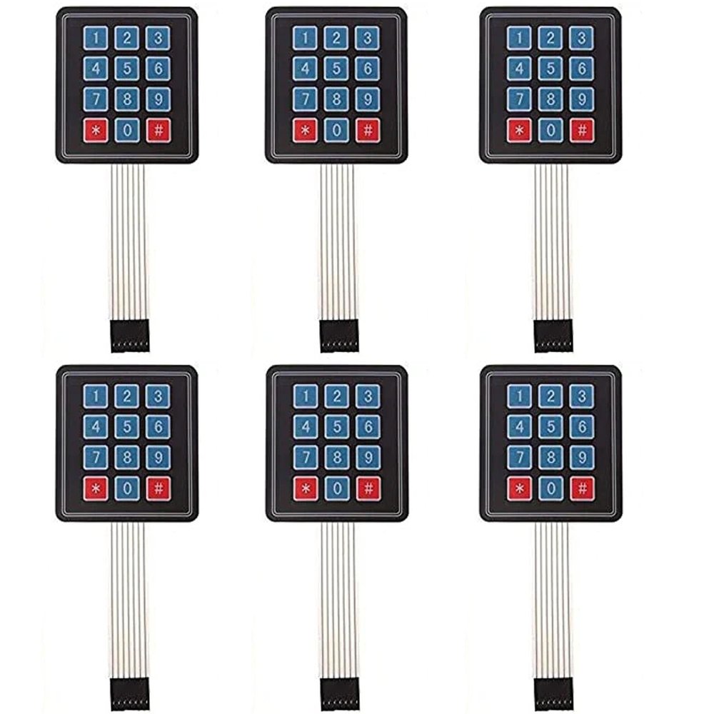 risingsaplings 6pcs 3x4 12 Keys Switch Matrix Membrane Array Keyboard Keypad for AVR PIC Arduino