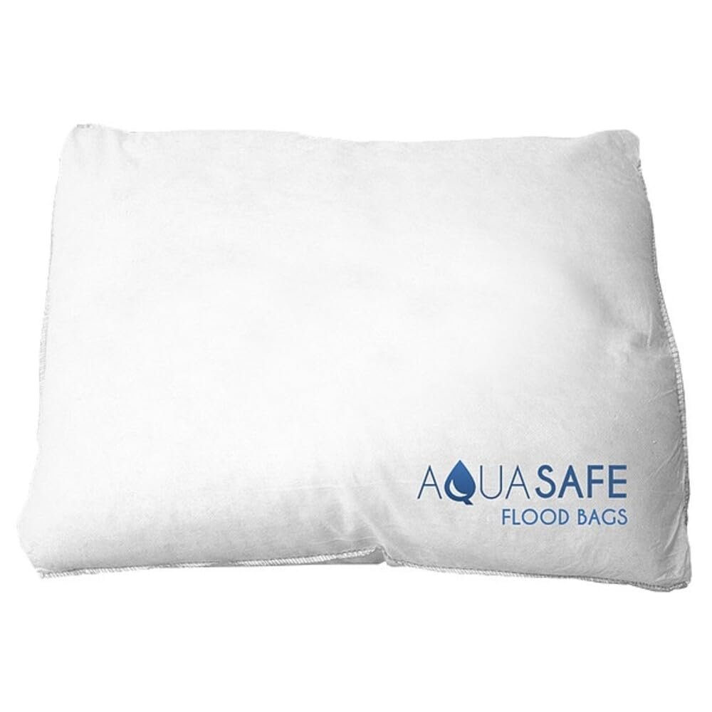 AquaSafe Flood Bags, Water Absorbent Flood Barrier and Super Absorbant Pad, 16" x 22", Pack of 20