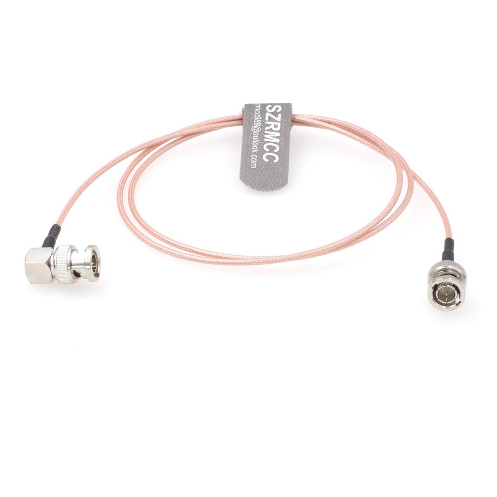 SZRMCC SDI Video Cable BNC to Right Angle BNC Male 3G HD SDI Cable RG179 75ohm Slim Flex Coaxial Cable for ARRI RED Blackmagic Cameras Atomos SmallHD Monitor (15cm)