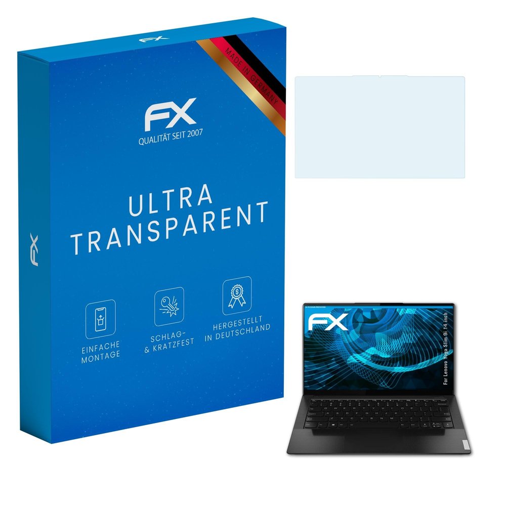 atFoliX Screen Protection Film compatible with Lenovo Yoga Slim 9i 14 inch Screen Protector, ultra-clear FX Protective Film (2X)