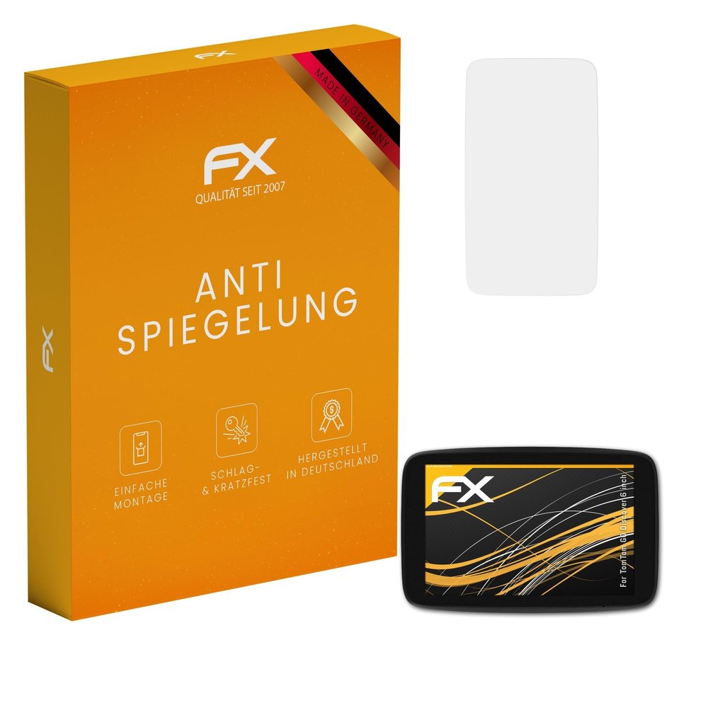 atFoliX Screen Protector compatible with TomTom GO Discover 6 inch Screen Protection Film, anti-reflective and shock-absorbing FX Protector Film (3X)