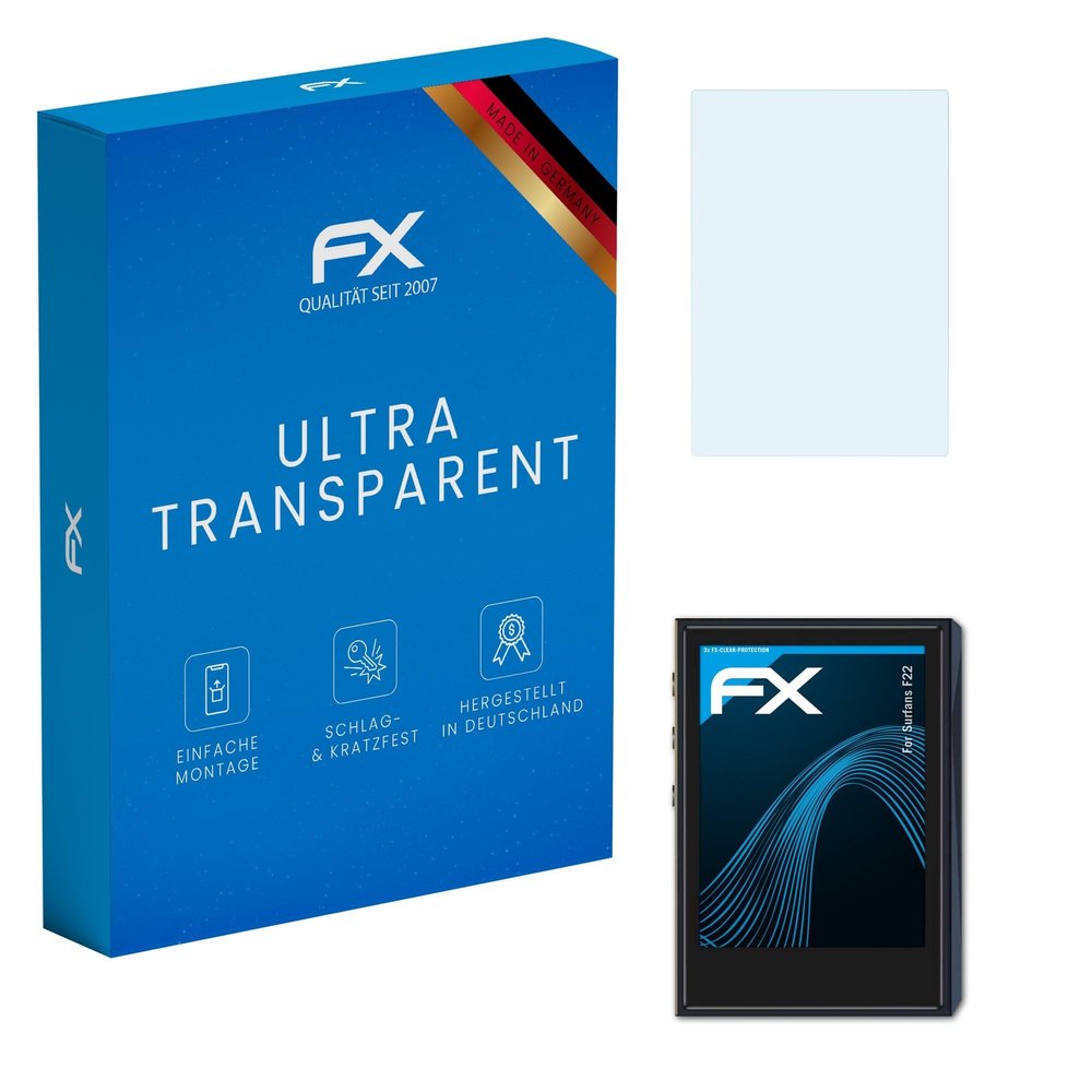atFoliX Screen Protection Film compatible with Surfans F22 Screen Protector, ultra-clear FX Protective Film (3X)
