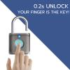 Pothunder Fingerprint Smart Padlock Lock, Biometric Metal Keyless Thumbprint Lock, Waterproof, USB Rechargeable, for Gym Locker, School Locker, Luggage, Backpack, Suitcase(Gray) view 2