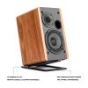 7" Desktop Speaker Stands for Midsize Bookshelf Computer Speakers, Studio Monitor Vibration Damping Tilted Tabletop Speaker Stands, Black - Pair view 2