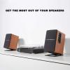 7" Desktop Speaker Stands for Midsize Bookshelf Computer Speakers, Studio Monitor Vibration Damping Tilted Tabletop Speaker Stands, Black - Pair view 3