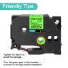 NineLeaf 2 Pack Compatible for Brother TZe-D21 TZeD21 TZ-D21 TZD21 Label Tape 9mm 3/8'' 0.35'' Black on Fluo Green Laminated Labeling Work with P-Touch PT-D210 PT-P700 PT-H100 PT-1290 Label Maker view 2