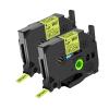 NineLeaf 2 Pack Compatible for Brother TZe-C11 TZeC11 TZ-C11 TZC11 Label Tape 6mm 1/4'' 0.23'' Black on Fluo Yellow Laminated Labeling Work with P-Touch PT-D210 PT-P700 PT-H100 PT-1290 Label Maker view 1
