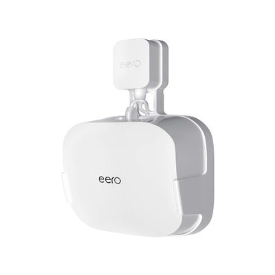 COOLWUFAN Wall Mount Holder for eero Pro 6 or eero Pro 6E Home WiFi System-Simple and Sturdy Wall Mount Holder Stand Bracket for eero Pro 6E & Pro 6 tri-Band mesh Wi-Fi 6 System (White(1 Pack))