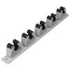 Mop and Broom Holder Wall Mounted Storage Organizer by Home Basics | 5 Slot Storage Rack with Textured Rubber Grippers for Kitchen, Garage, Laundry Room view 1