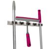 Mop and Broom Holder Wall Mounted Storage Organizer by Home Basics | 5 Slot Storage Rack with Textured Rubber Grippers for Kitchen, Garage, Laundry Room view 4