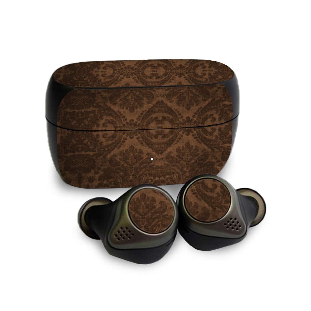 MightySkins Skin Compatible with Jabra Elite 85T - Brown Linen | Protective, Durable, and Unique Vinyl Decal wrap Cover | Easy to Apply, Remove, and Change Styles | Made in The USA