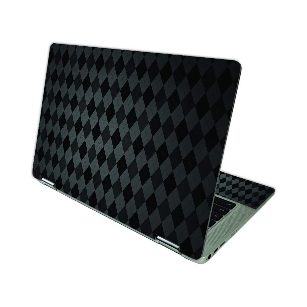 MightySkins Skin Compatible with HP Chromebook x360 14 (2021) - Black Argyle | Protective, Durable, and Unique Vinyl Decal wrap Cover | Easy to Apply, Remove, and Change Styles | Made in The USA
