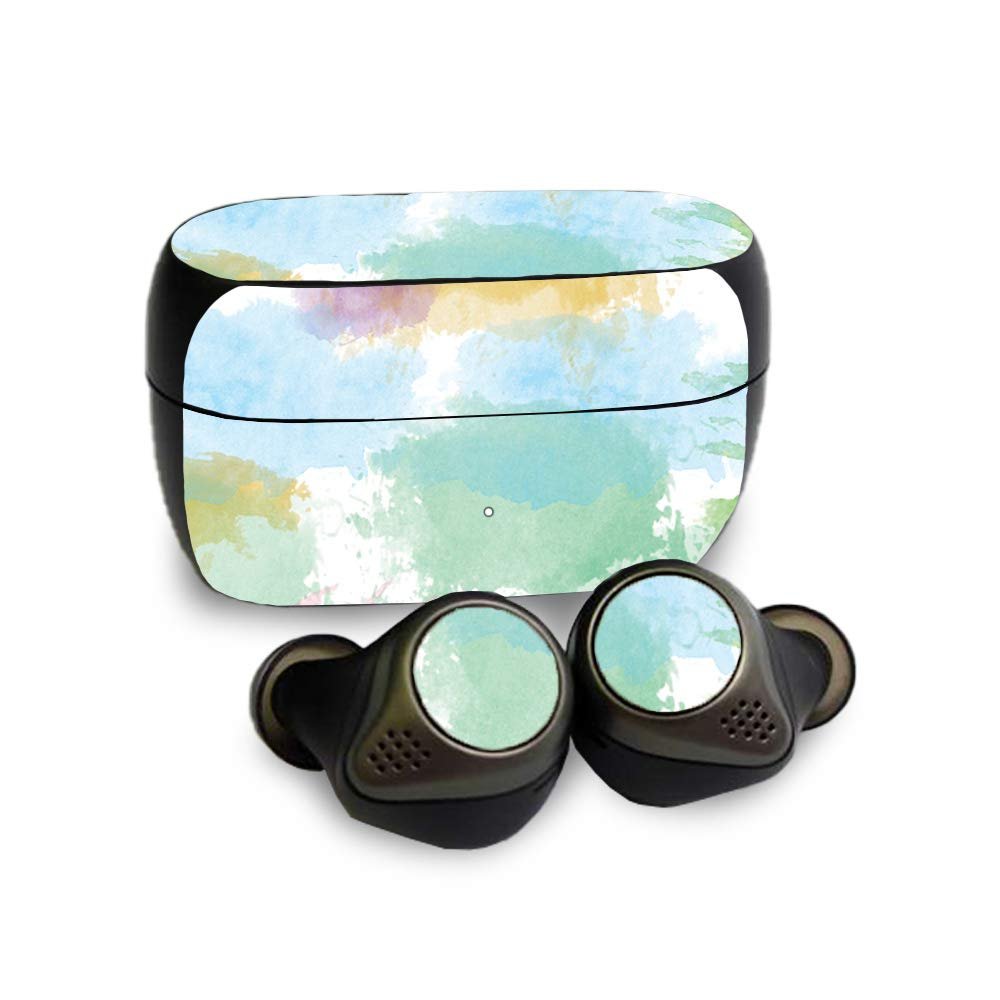 MightySkins Skin Compatible with Jabra Elite 85T - Watercolor White | Protective, Durable, and Unique Vinyl Decal wrap Cover | Easy to Apply, Remove, and Change Styles | Made in The USA