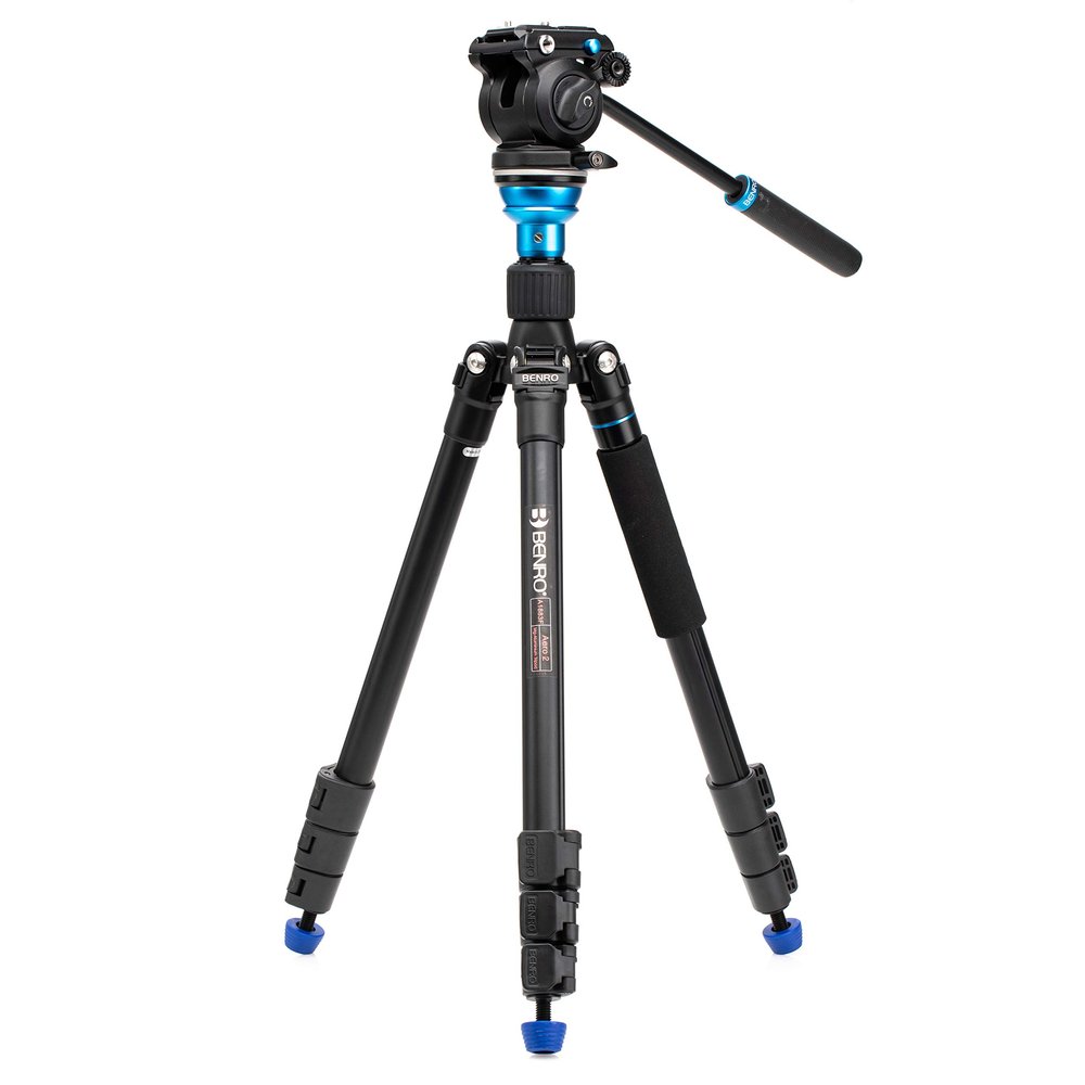 Benro Aero S2PRO Aluminum Video Tripod Kit Travel-Friendly 4-Section Tripod with S2PRO Fluid Head, Reverse Folding Legs & Carrying Case for Mirrorless, DSLR & Compact Video Cameras (A1883FS2PRO)