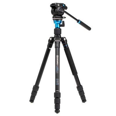 Benro Aero 2 PRO Aluminum Travel Video Tripod, Twist Leg Locks, Leveling Column and S2PRO Video Head (A1683TS2PRO)