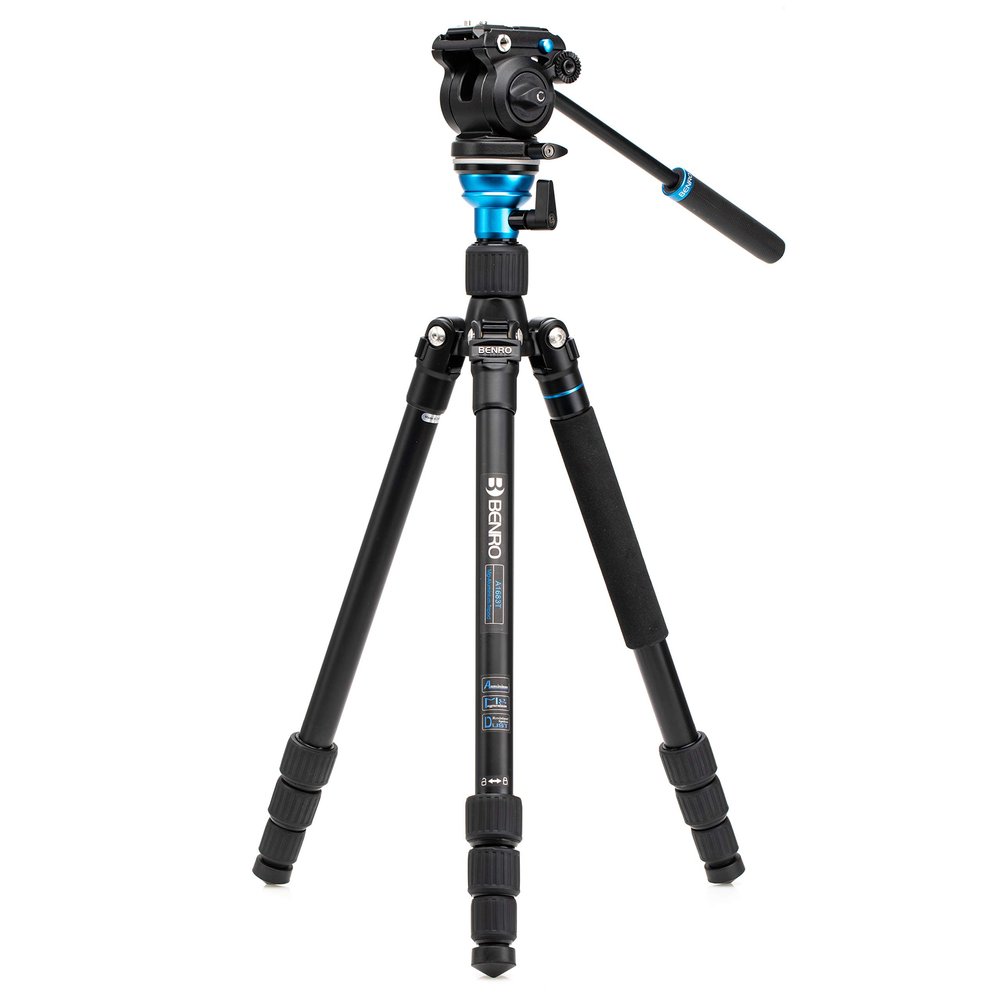 Benro Aero 2 PRO Aluminum Travel Video Tripod, Twist Leg Locks, Leveling Column and S2PRO Video Head (A1683TS2PRO)