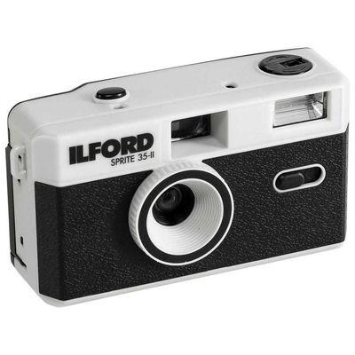 Ilford Sprite 35-II Reusable/Reloadable 35mm Analog Film Camera (Black and Silver)