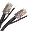 PHAT SATELLITE INTL - Shielded Bare Copper CAT5 with Ground F/UTP 24AWG 350MHz, EZ Pass Thru RJ45 Plug Network Data Ethernet LAN Cable UL ETL Assembled in USA (7 ft Black) view 1