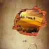 Broken Hole Wall 3D City Landscape Bedroom Living Room Waterproof Removable Wall Stickers (B) view 1