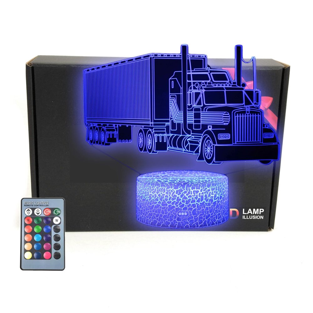 MARZIUS Truck 3D Illusion LED Table Lamp Decor Night Light