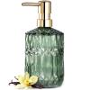 EMPO Clear Glass Soap Dispenser with ABS Plastic Pump, Crystal Lotion Dispensers for Kitchen Sink, Bathroom (Green) view 1
