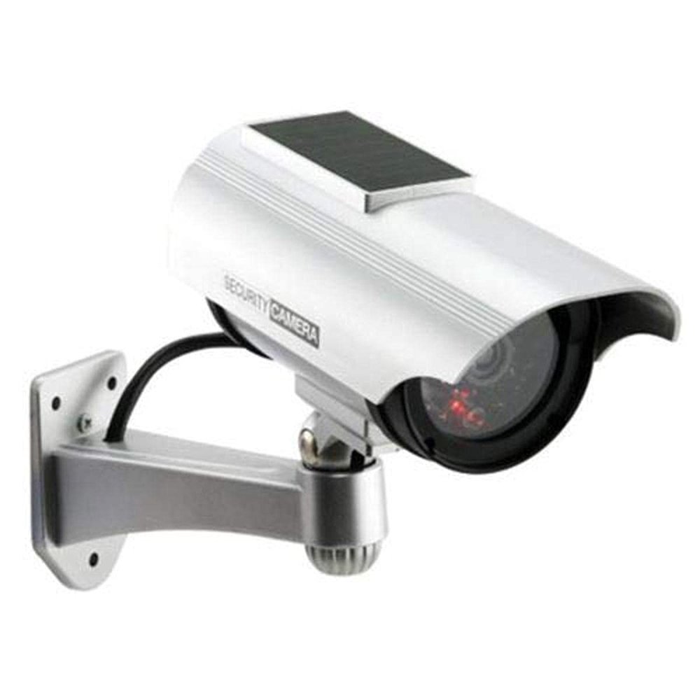 Solar Indoor/Outdoor Dummy Security Camera with LED (2-Pack)