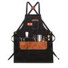 MHKanS Barber Apron Professional Hair Stylist Jean Apron Work Apron with Pockets Adjustable Cross Strap Tool Apron for Men and Women, 23.6*29.5 inch, Black view 1