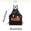 MHKanS Barber Apron Professional Hair Stylist Jean Apron Work Apron with Pockets Adjustable Cross Strap Tool Apron for Men and Women, 23.6*29.5 inch, Black view 2