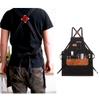 MHKanS Barber Apron Professional Hair Stylist Jean Apron Work Apron with Pockets Adjustable Cross Strap Tool Apron for Men and Women, 23.6*29.5 inch, Black view 3