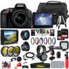 Nikon D5600 DSLR Camera with 18-55mm Lens (1576) + 4K Monitor + Pro Headphones + Pro Mic + 2 x 64GB Cards + Case + Corel Software + Tripod + 3 x EN-EL14A Battery + More (International Model) (Renewed) view 1