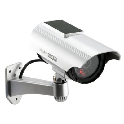 Solar Indoor/Outdoor Dummy Security Camera with LED (2-Pack)