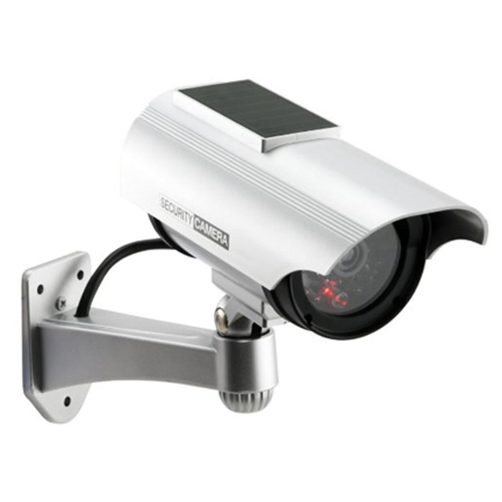 Solar Indoor/Outdoor Dummy Security Camera with LED (2-Pack)